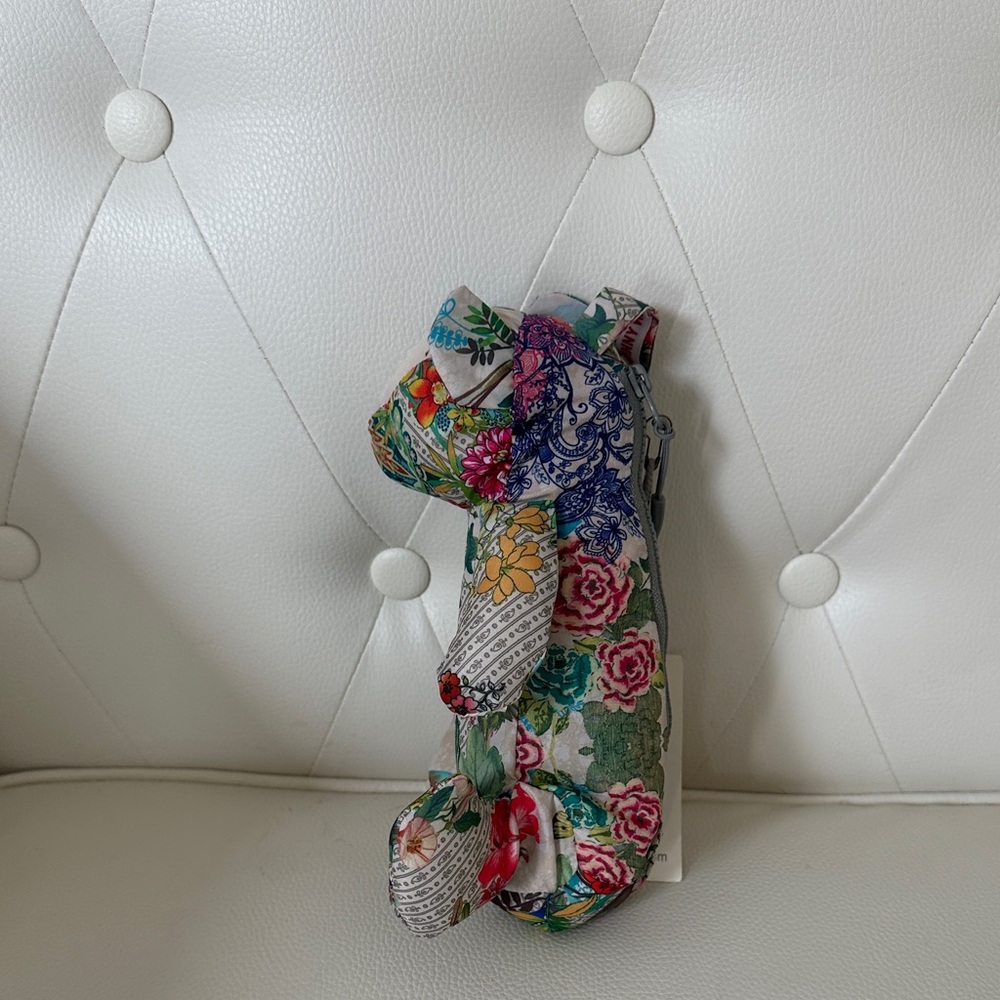 Johnny Was ☂️☔️Umbrella Multicolor Patchwork Stuffed Animal Teddy Bear Case NWT - Picture 6 of 12